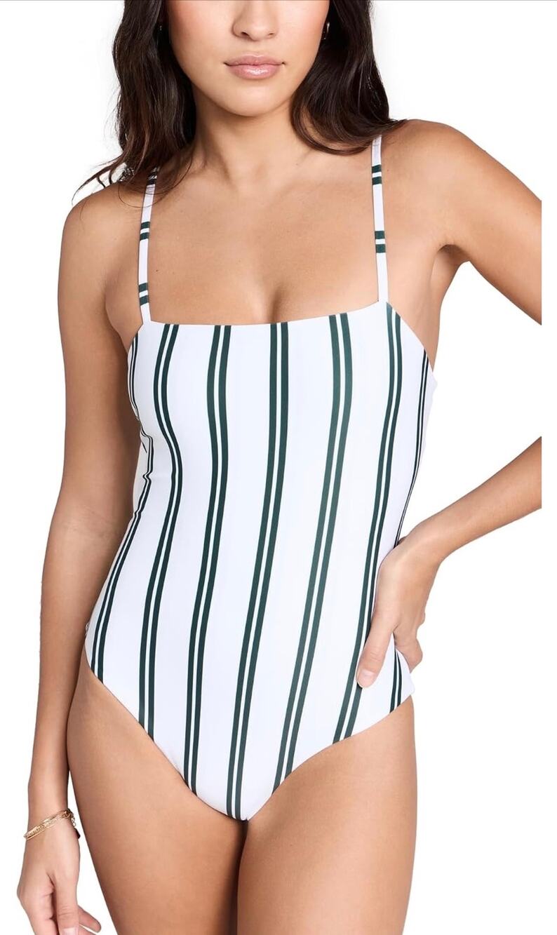 MIKOH Women’s NWT Malta One-Piece Swimsuit Size M White/Green NEW